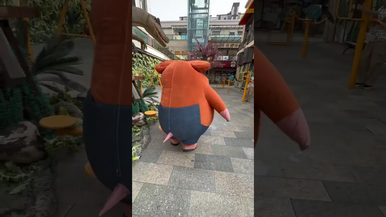 Mascot reacts hilariously after smelling stinky tofu in Jiangsu, China