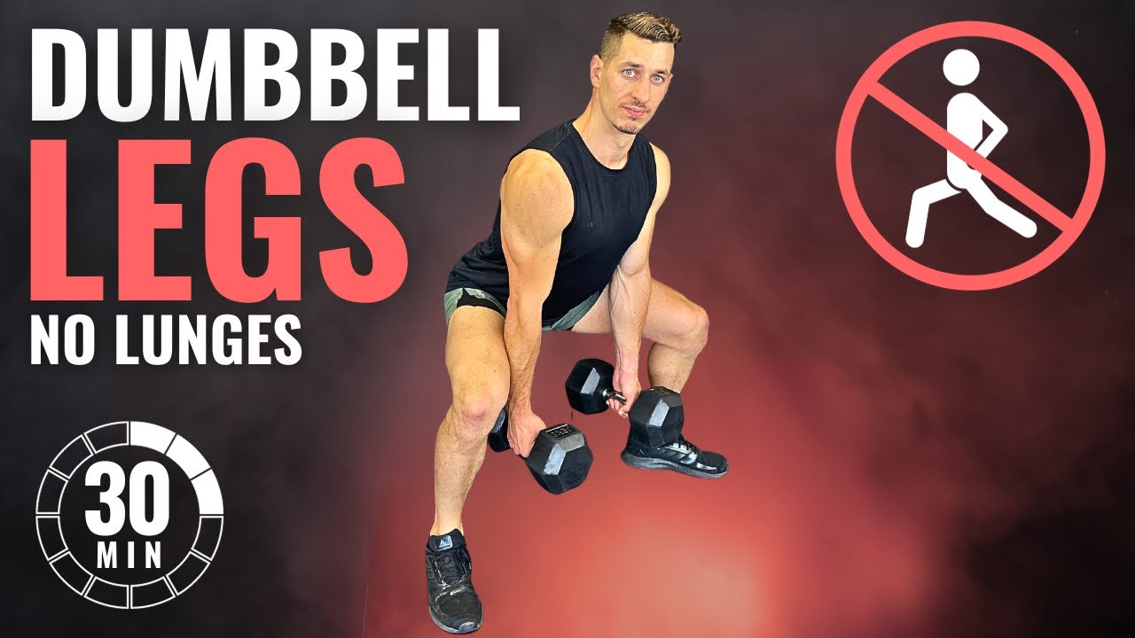 30 Min NO LUNGE Dumbbell Leg Workout | Knee Friendly