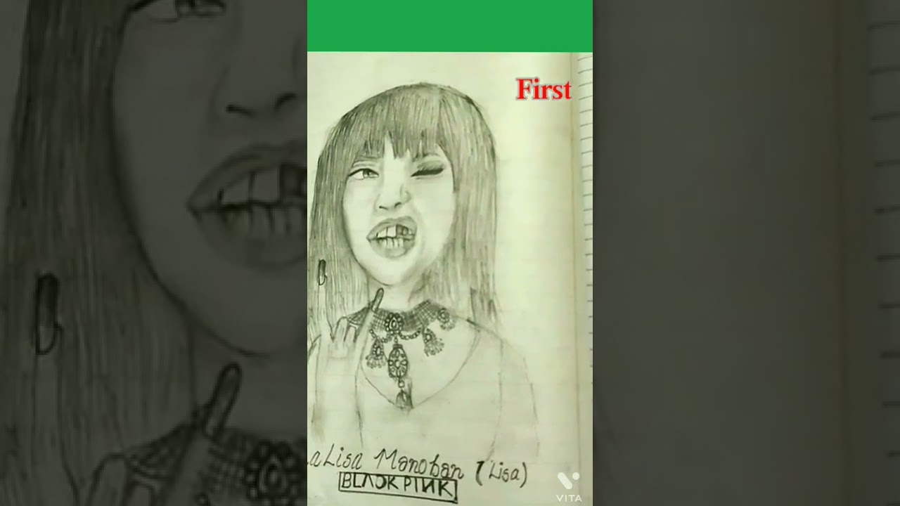 🖤BL&Lambda;ƆKPIИK💗 Lisa sketch #shorts#youtubeshorts#drawing #drawing #blackpink  #lisa #lalisamanoban