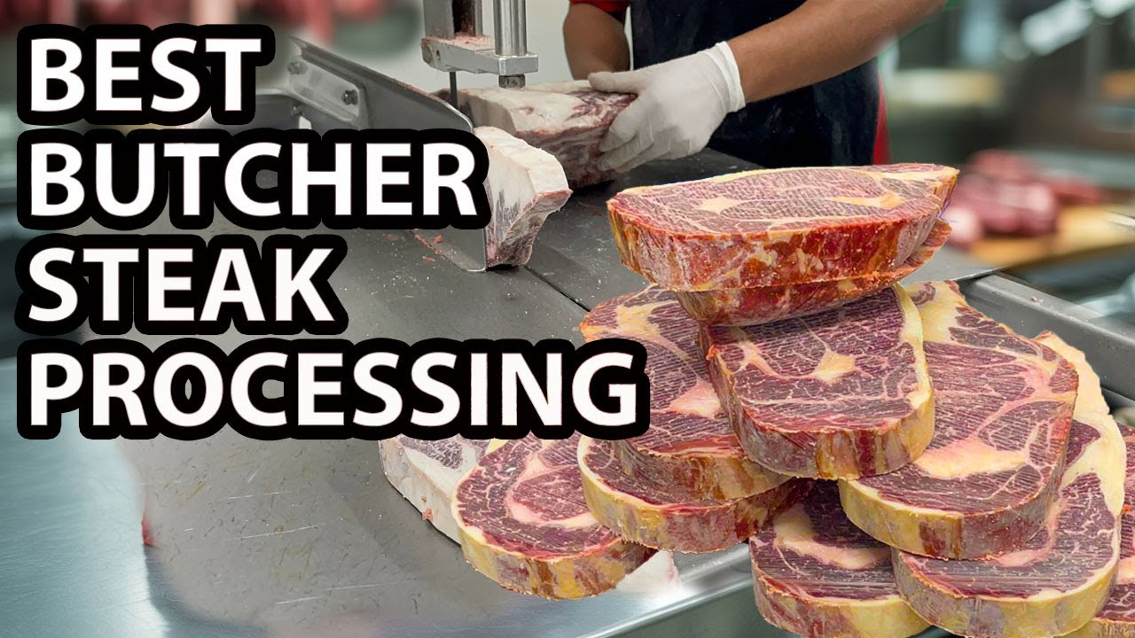 Watch Experts Transform Raw Beef Into Perfect Vacuum-Sealed Steaks #butcherskills #meat cutting asmr