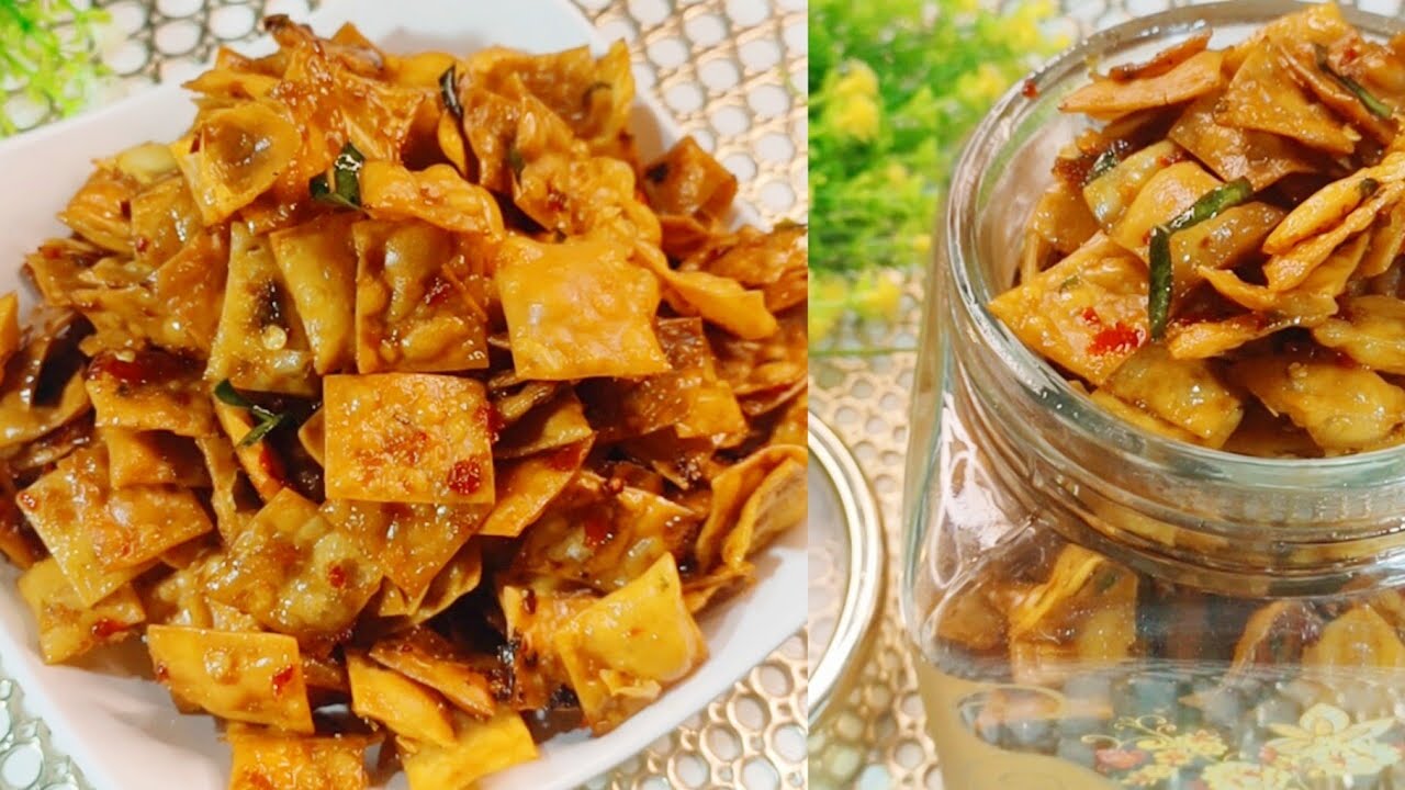 keripik pangsit daun jeruk enak dan praktis, cemilan pangsit