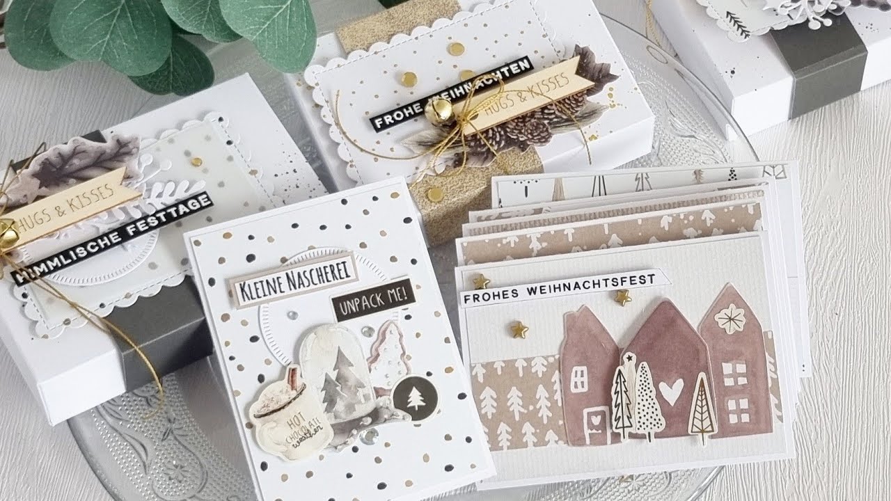 6. Christmas in July, Geschenkset basteln, Minikärtchen und Verpackung, Paper craft Set #Decotime