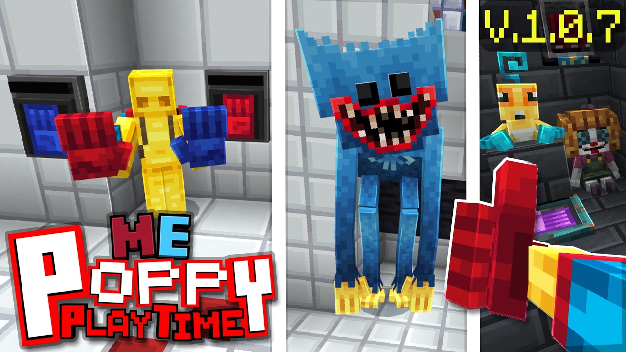 Me Poppy Playtime v1.0.7 Новые сканеры и анимации рук! Аддон для Minecraft