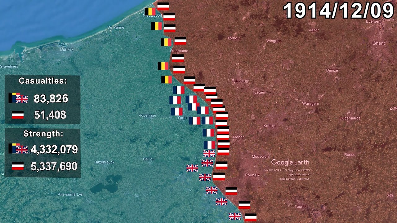 The First Battle of Ypres using Google Earth
