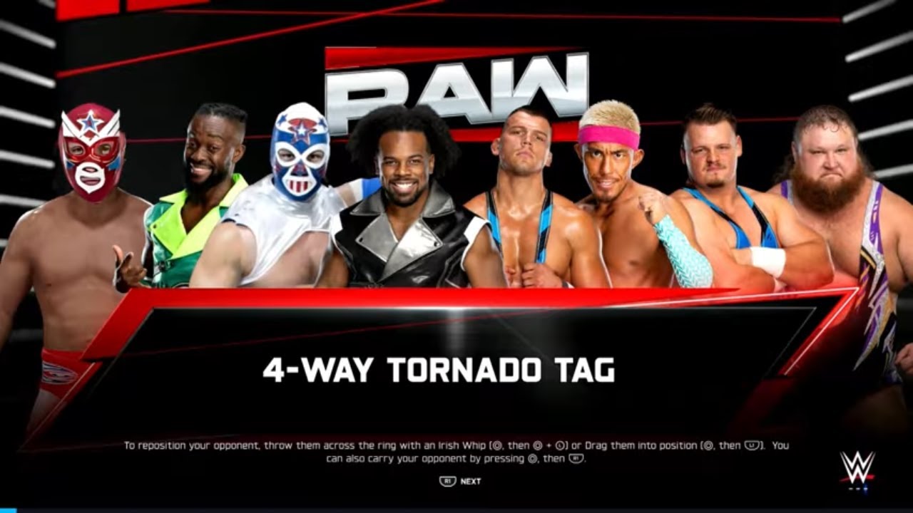 WWE Monday Night Raw: The New Day против Alpha Academy против Los Americanos против American Made