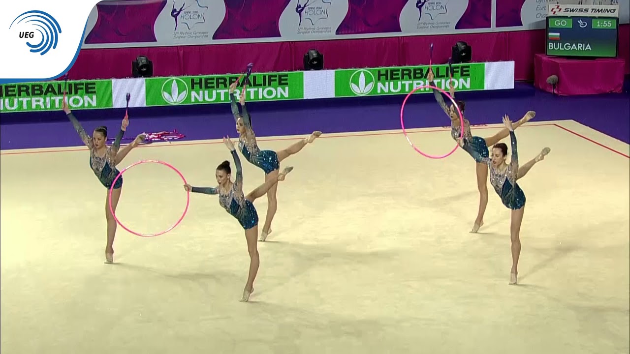Bulgaria - 2016 Rhythmic Europeans, bronze medallists 3 clubs and 2 hoops