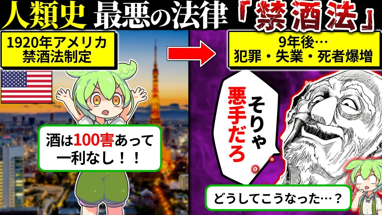 人類で最も愚かな法律「禁酒法」をずんだもんで再現してみた&hellip;