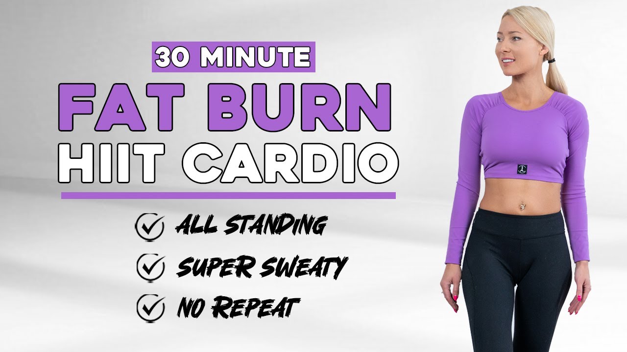 30 MIN CARDIO HIIT WORKOUT - ALL STANDING - Full Body, No Equipment, No Repeats