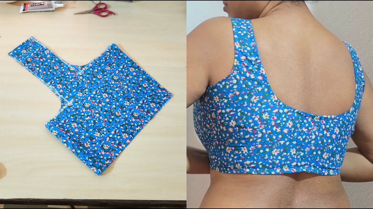 40 Size Deep Neck Blouse Cutting With Measurement |  डीप नेक ब्लाउज