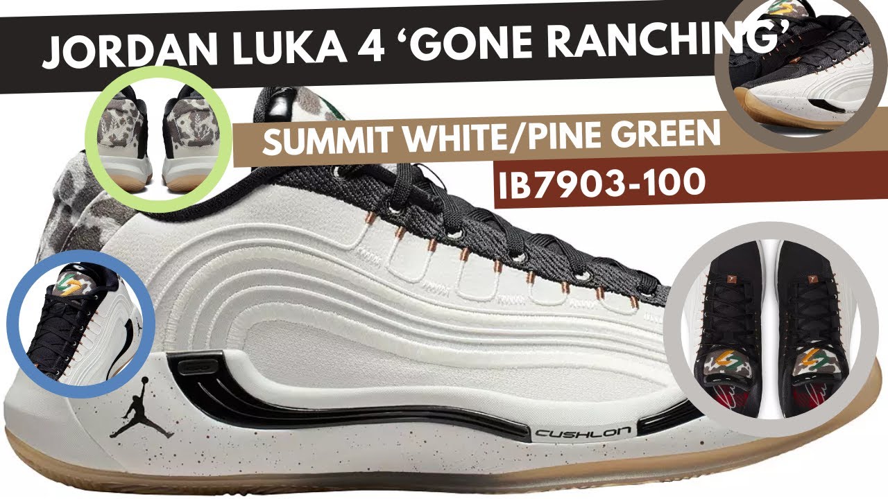 Jordan Luka 4 'Gone Ranching' IB7903-100 Summit White/Pine Green