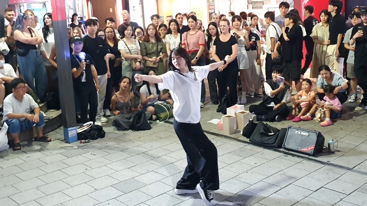 [STREET ARTIST] YU KAGAWA & HYOJIN. INTERACTIVE HONGDAE BUSKING. 230814.