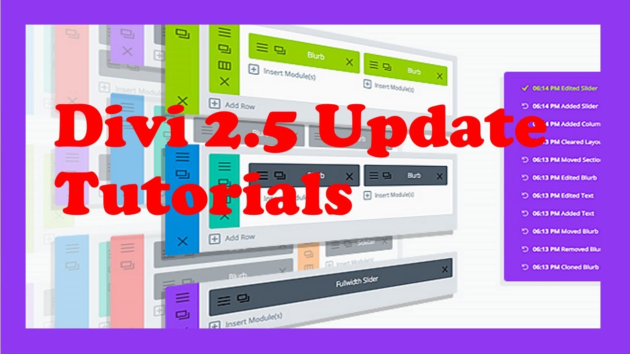 Divi WordPress Theme 2.5 update tutorials