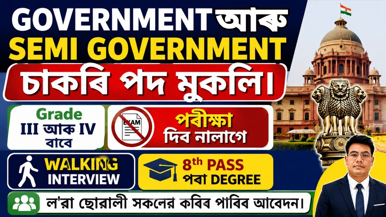 New government job vacancy 2026 ll Grade III and IV ll Walk In Interview only ll 