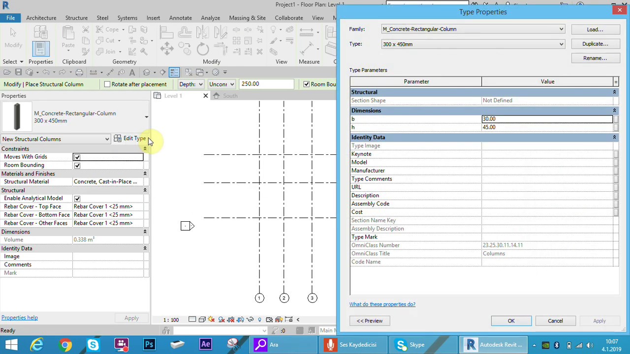 10- REVİT KOLON YERLEŞTİRME DERS1