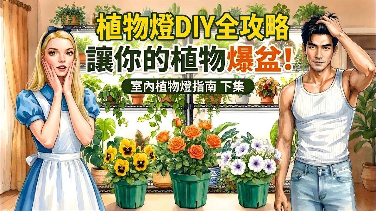 拒當盤子！小空間室內養花神器：DIY平民植物燈，用LED支架燈榨出極致光照面積！