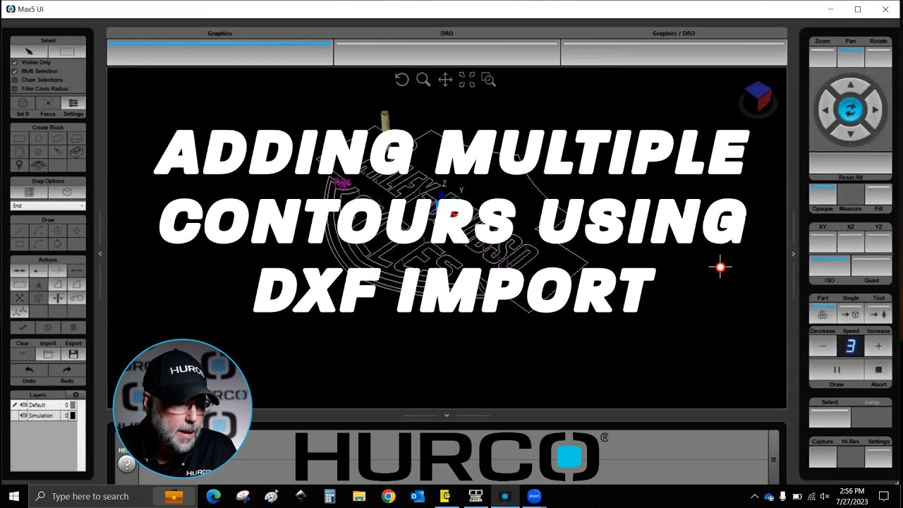 Как добавить несколько контуров с помощью функции импорта DXF в Hurco Winmax