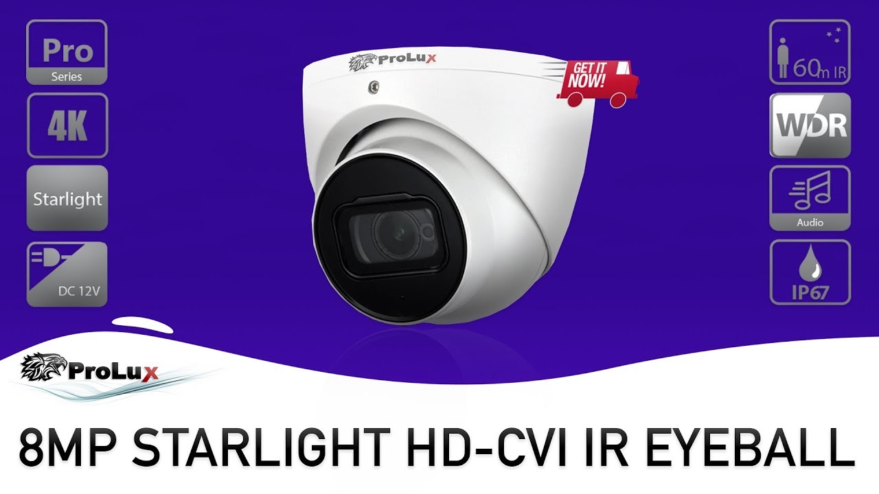 Motorised CCTV [PXC-620F8W-AZS] - Prolux Security 8MP HDCVI Camera