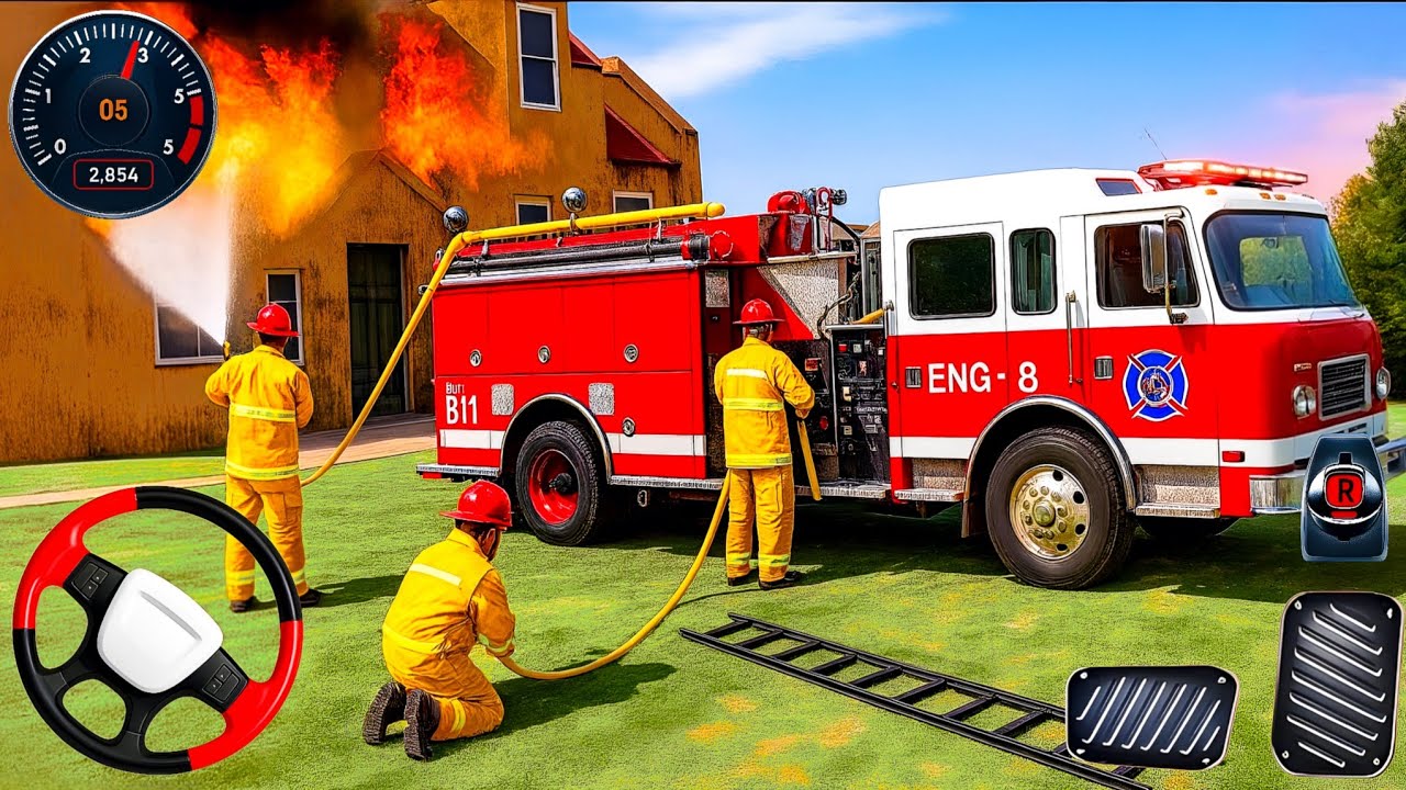 Fire Truck City Rescue Simulator 3D &ndash; 911 Emergency Firefighter Missions (Android Gameplay)