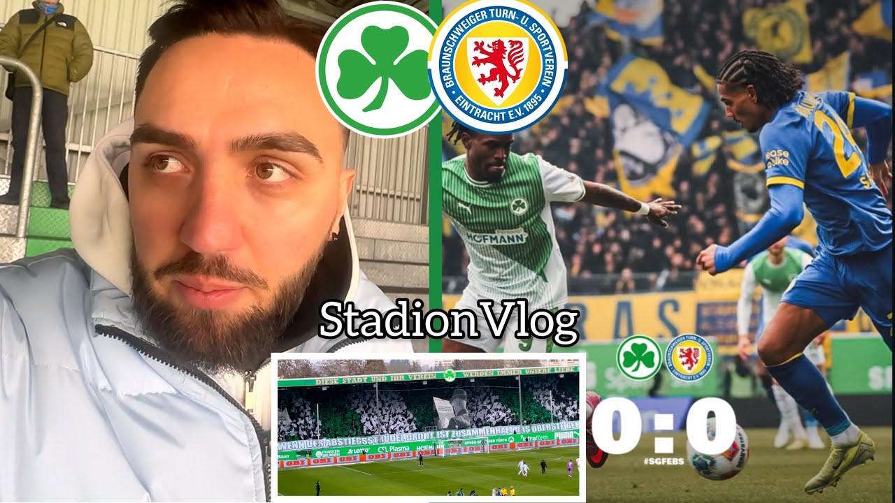 Schon wieder so früh ROT  Fürth kämpft sich 1 Punkt Gegen schwache Braunschweiger. ￼StadionVlog 