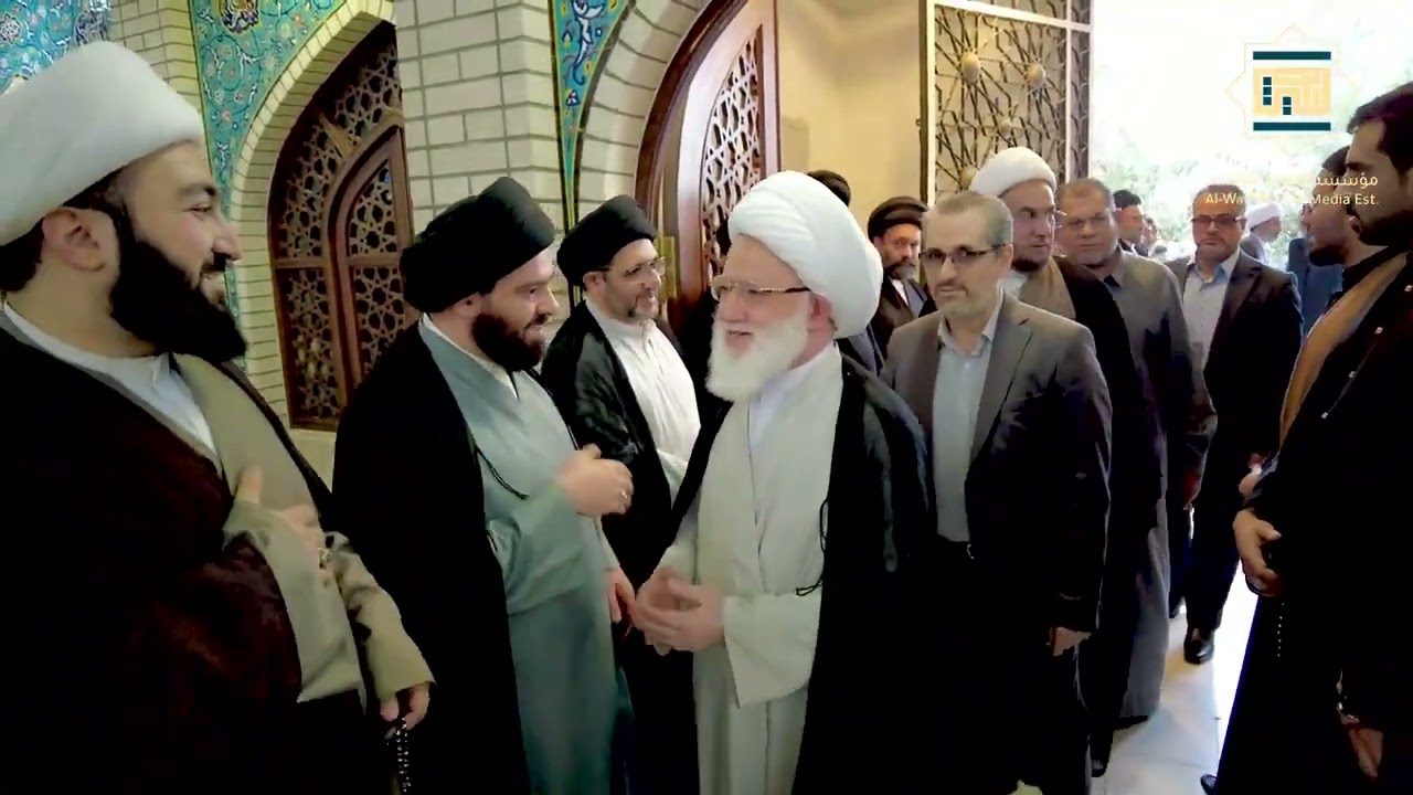 حضور سماحة المرجع اليعقوبي في مجلس العزاء على أقيم على روح فقيد الحوزة العلمية السيد علي البعاج