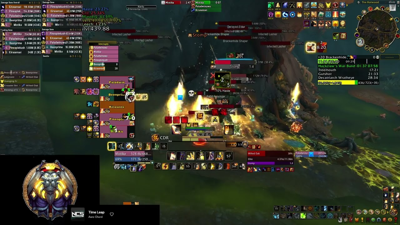 Trying Avenging Crusader in Brackenhide Hollow M+20, Holy Paladin (Fortified, Volcanic, Spiteful)