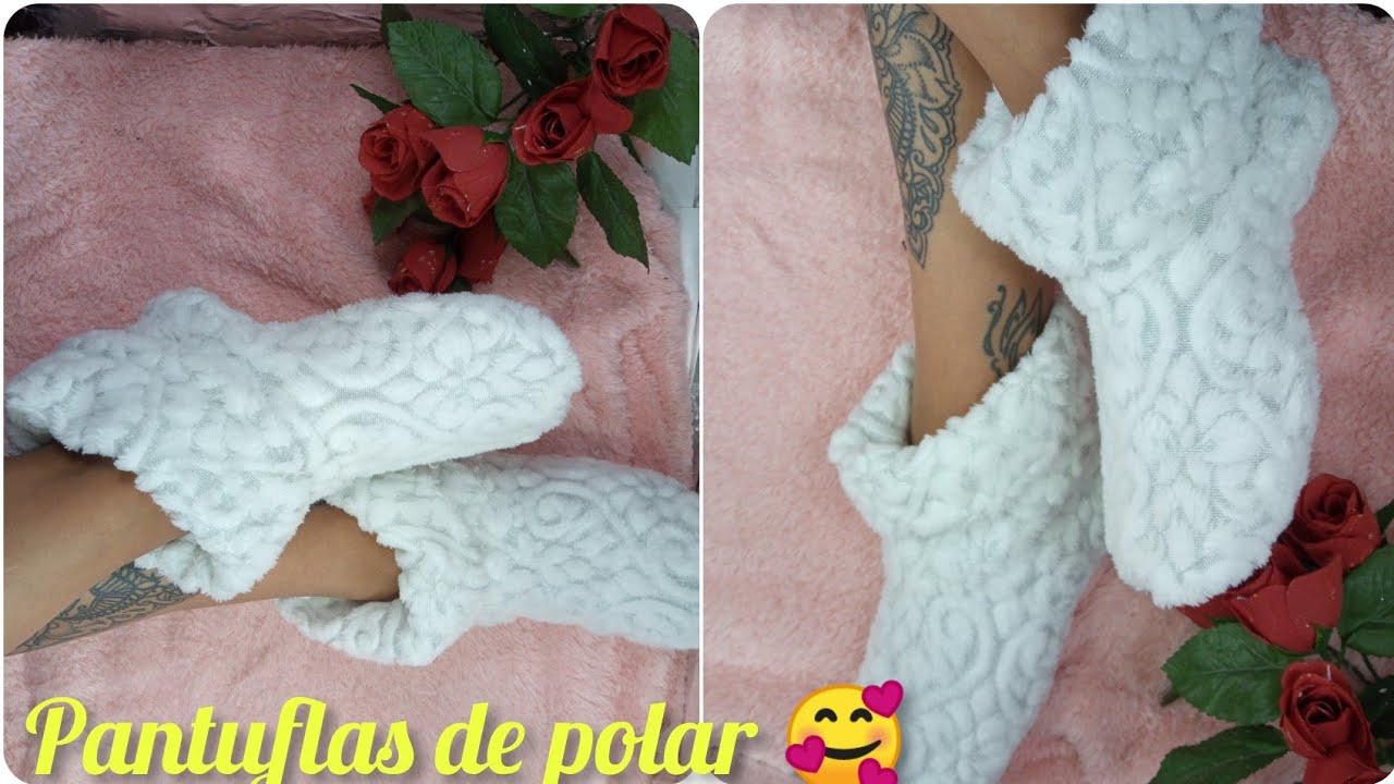 Pantuflas de polar fácil  y rápido🥰