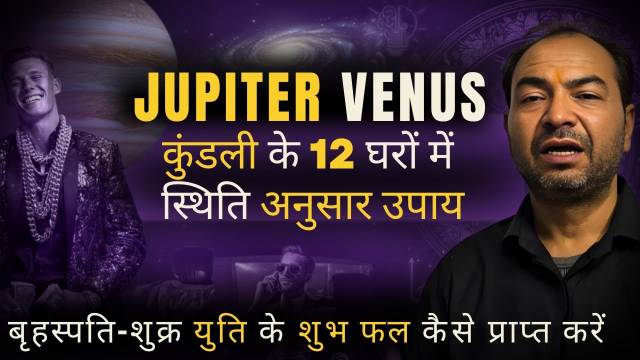 Kundli mein Jupiter–Venus yuti - 12 gharon ke hisaab se fal aur upay