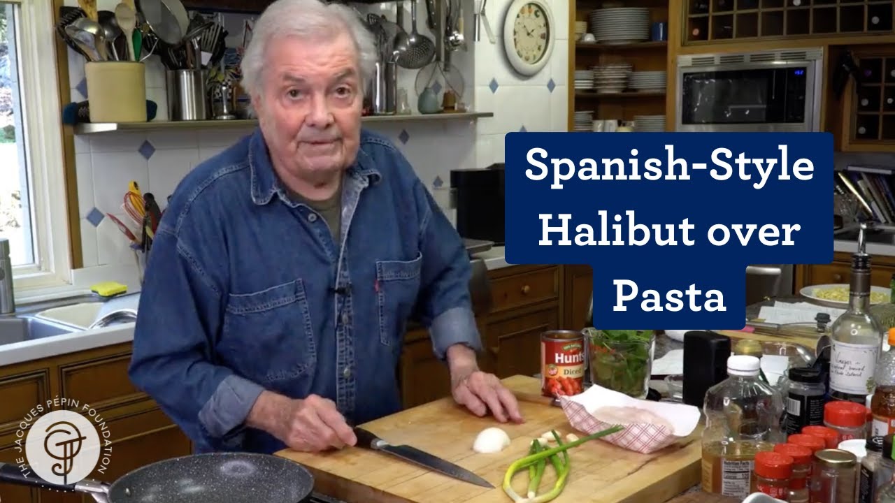 Spanish-Style Halibut over Pasta