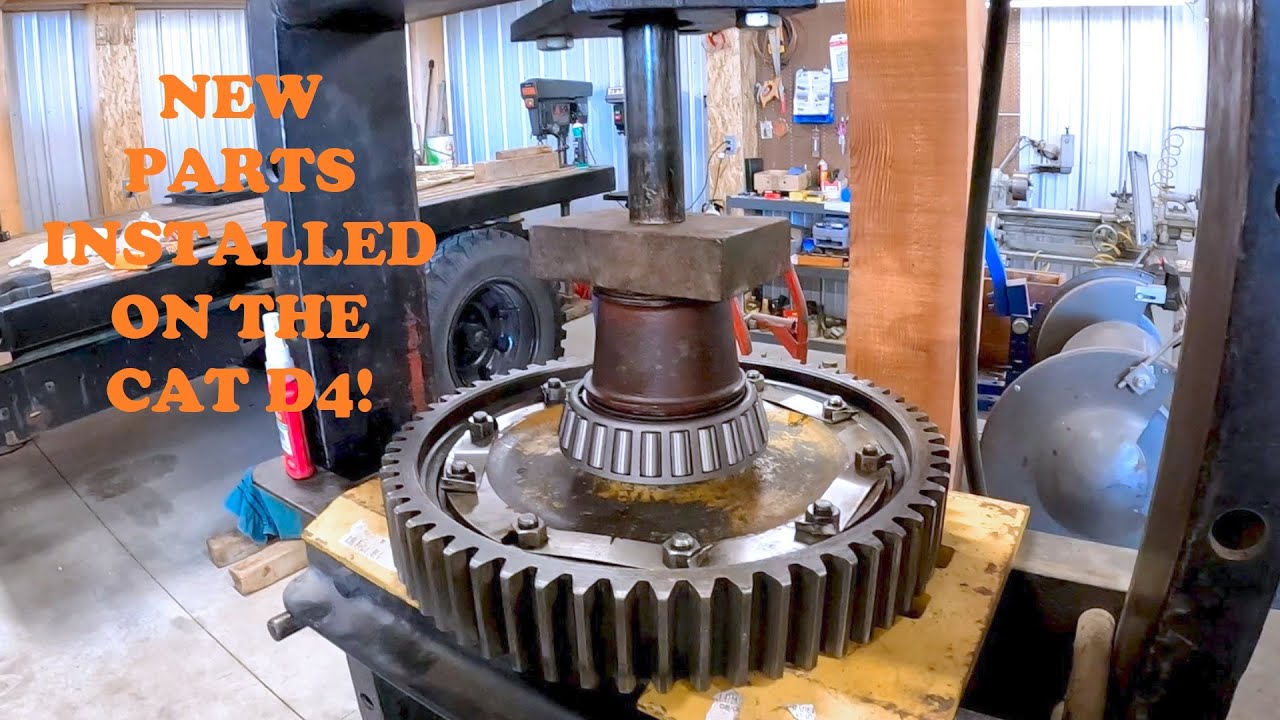 Installing final drive bull gear bearings 1939 Caterpillar D4 