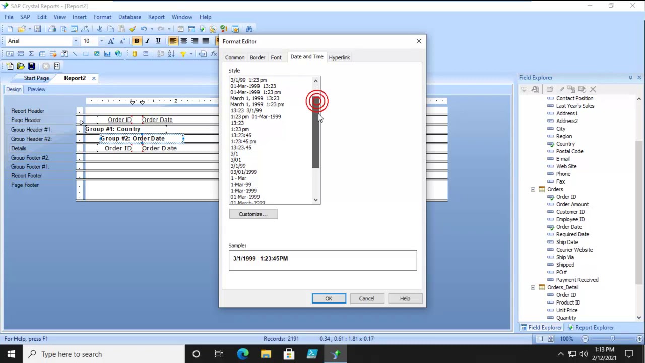 Using Crystal Reports 2020 - Modifying Groupings