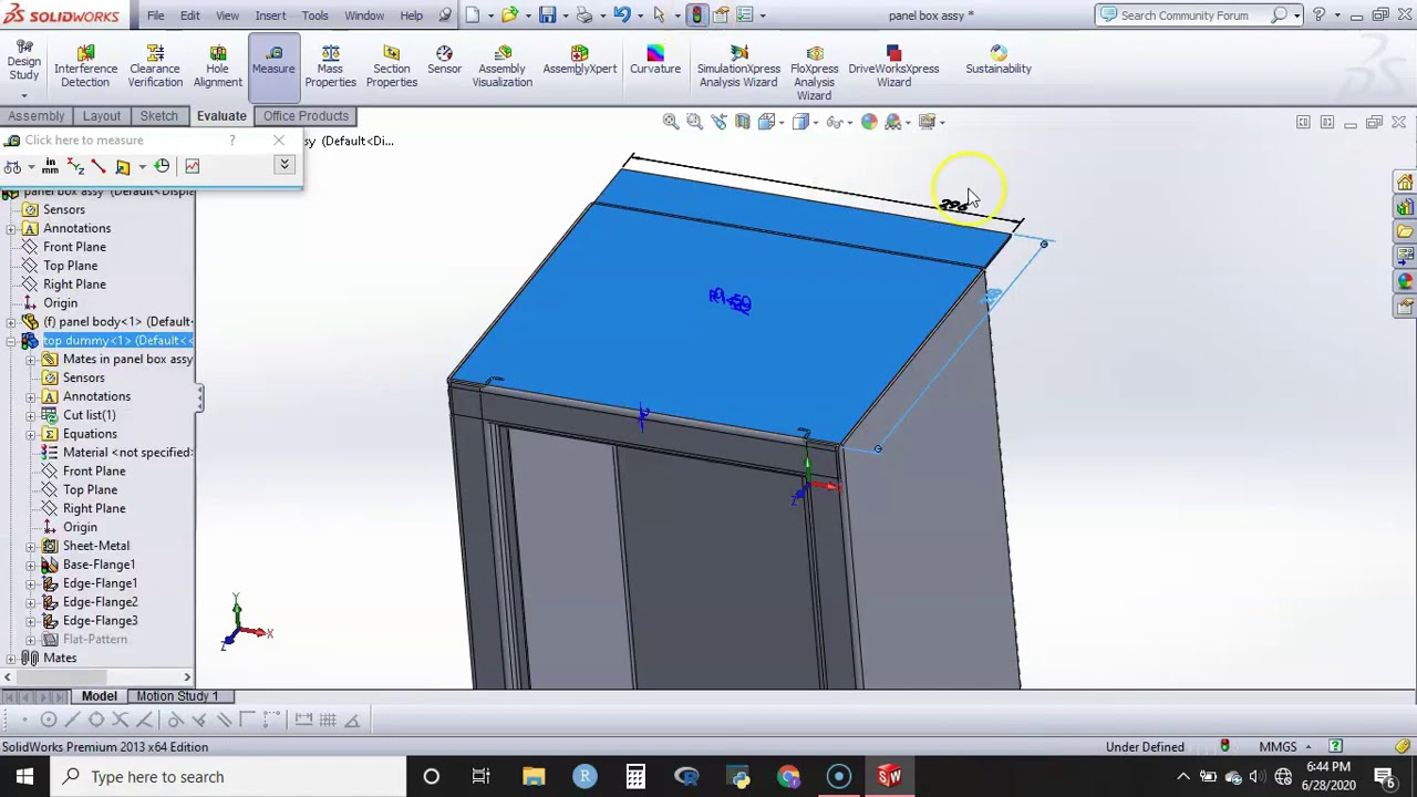 Solidworks Sheetmetal panel box design-part 1