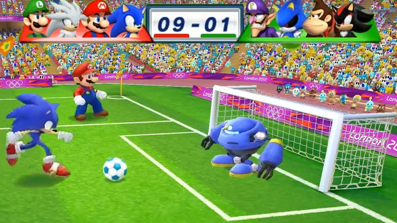 Mario & Sonic At The London 2012 Olympic Games Football Sonic, Mario, Silver and Luigi