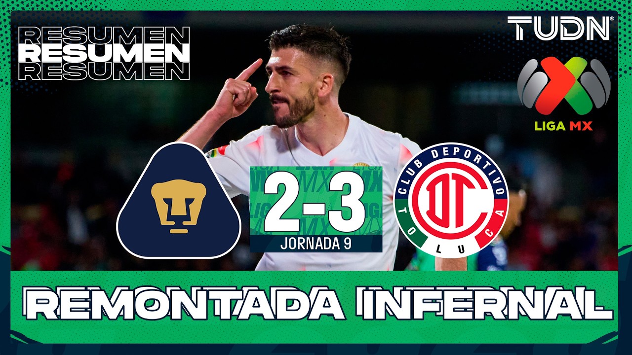Resumen y goles - Pumas vs Toluca | Liga MX - Jornada 9 Clausura 2026 | TUDN