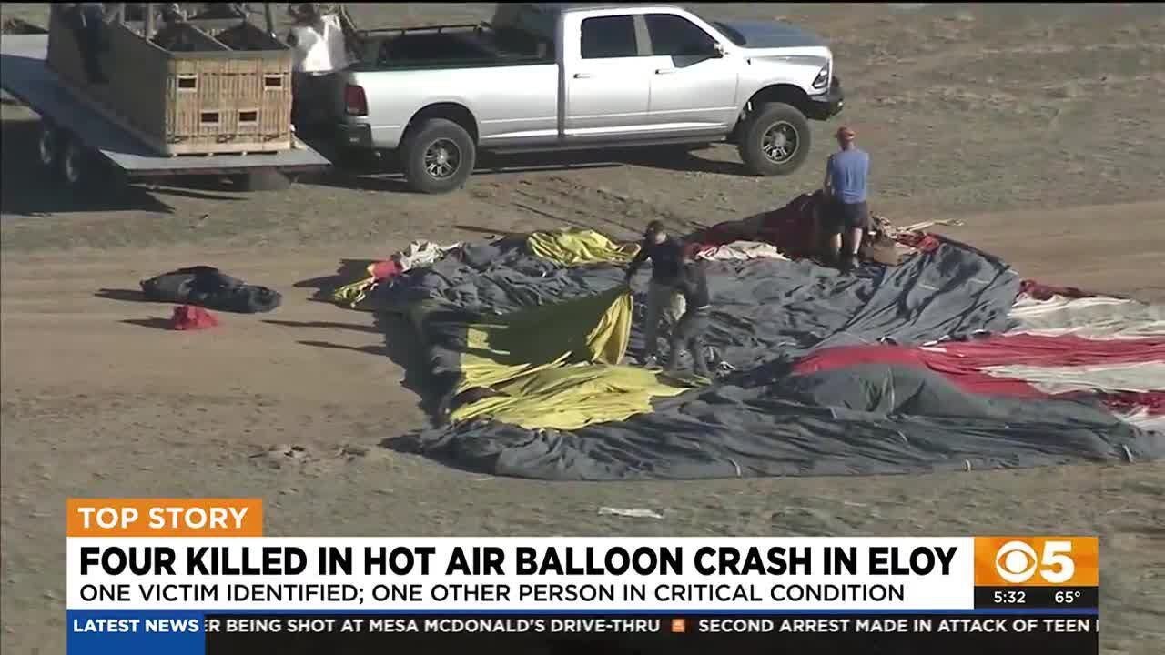 4 killed in hot air balloon crash in Eloy, Arizona