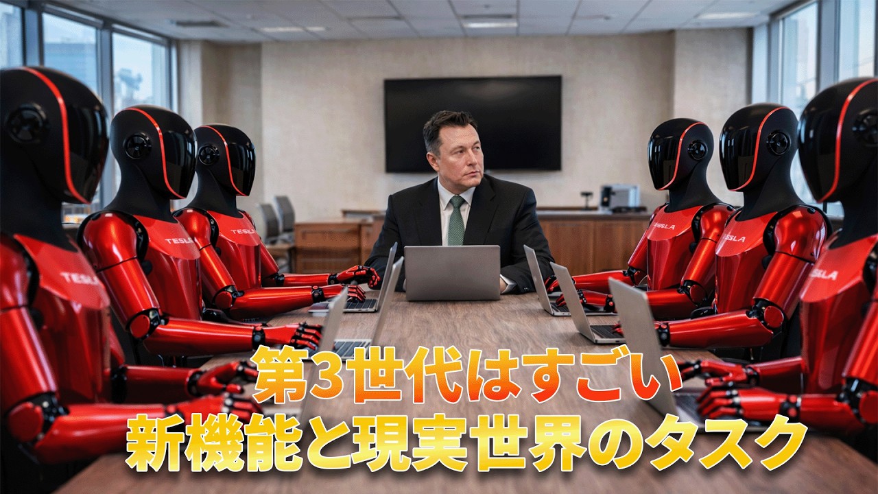 衝撃の進化！テスラ・オプティマス第3世代に超大型アップデート！新機能と驚異のタスクを公開！