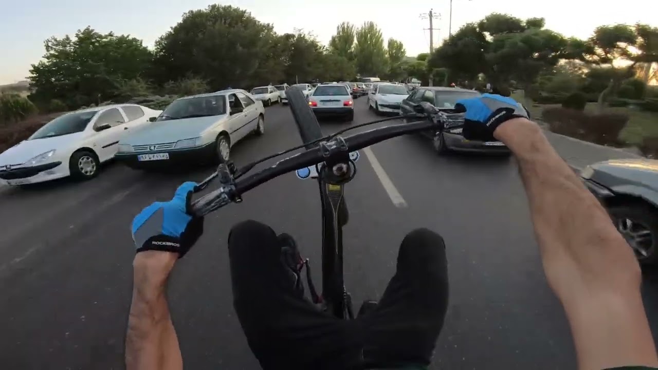 Wheelie in front of people 