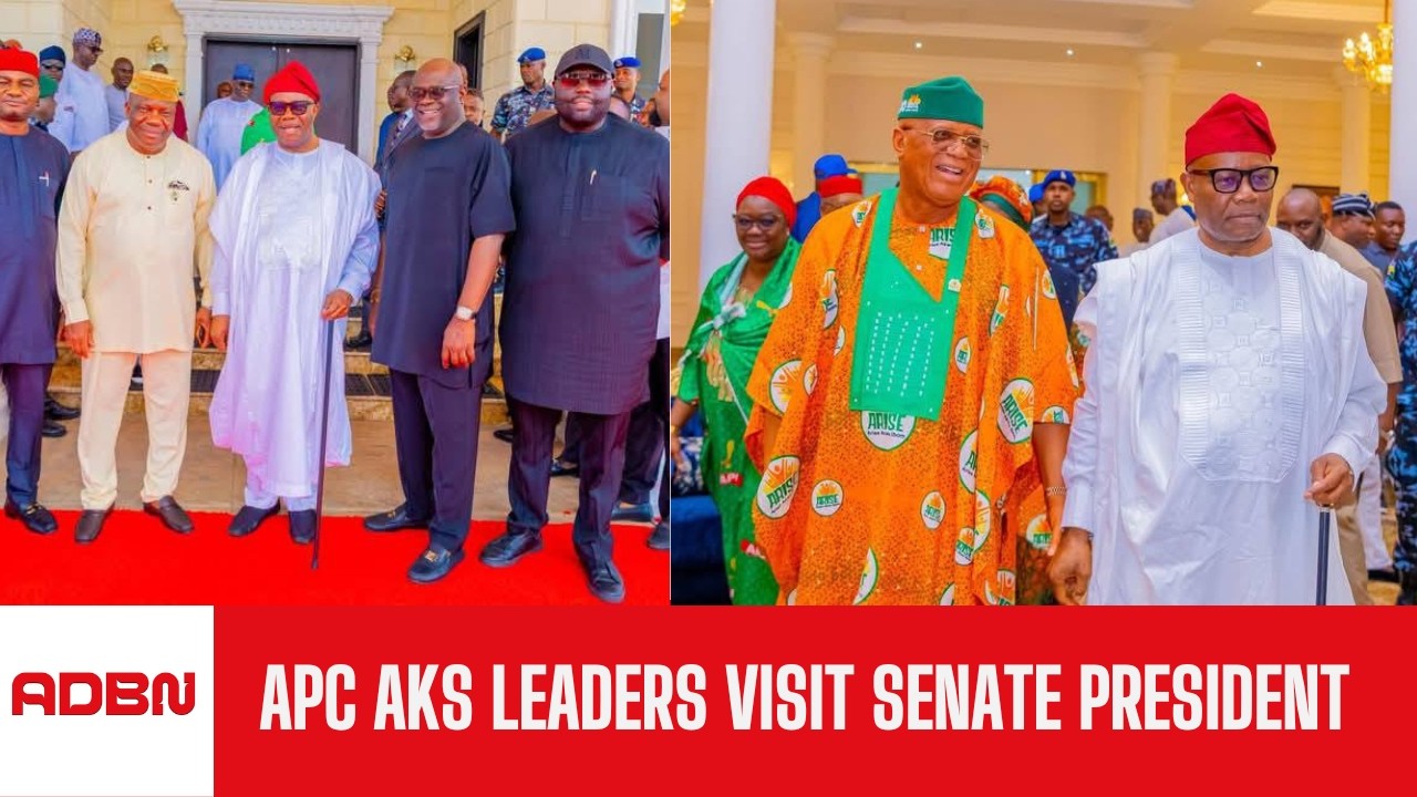 Newly Elected APC Executives In AKS Pay Courtesy Visit To The Senate President.
