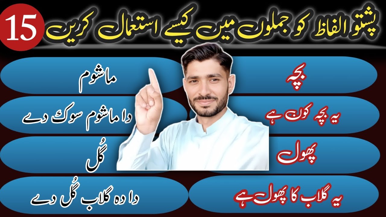 pashto zaban sikhne ka tarika | use pashto words in sentence | pashto alfaz ko jumlon main use karin
