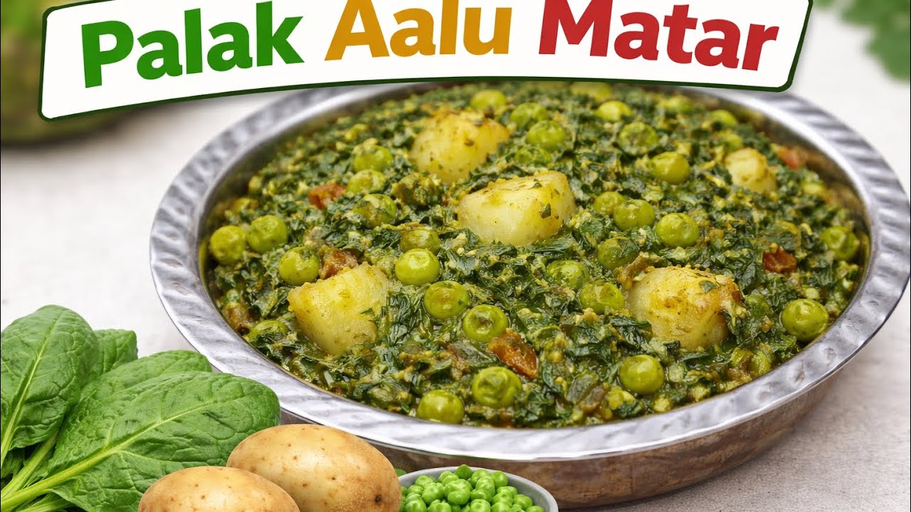Palak Aalu Mater ki Sabji | Healthy & Tasty 😋| Ghar Ki Sabji Recipe  