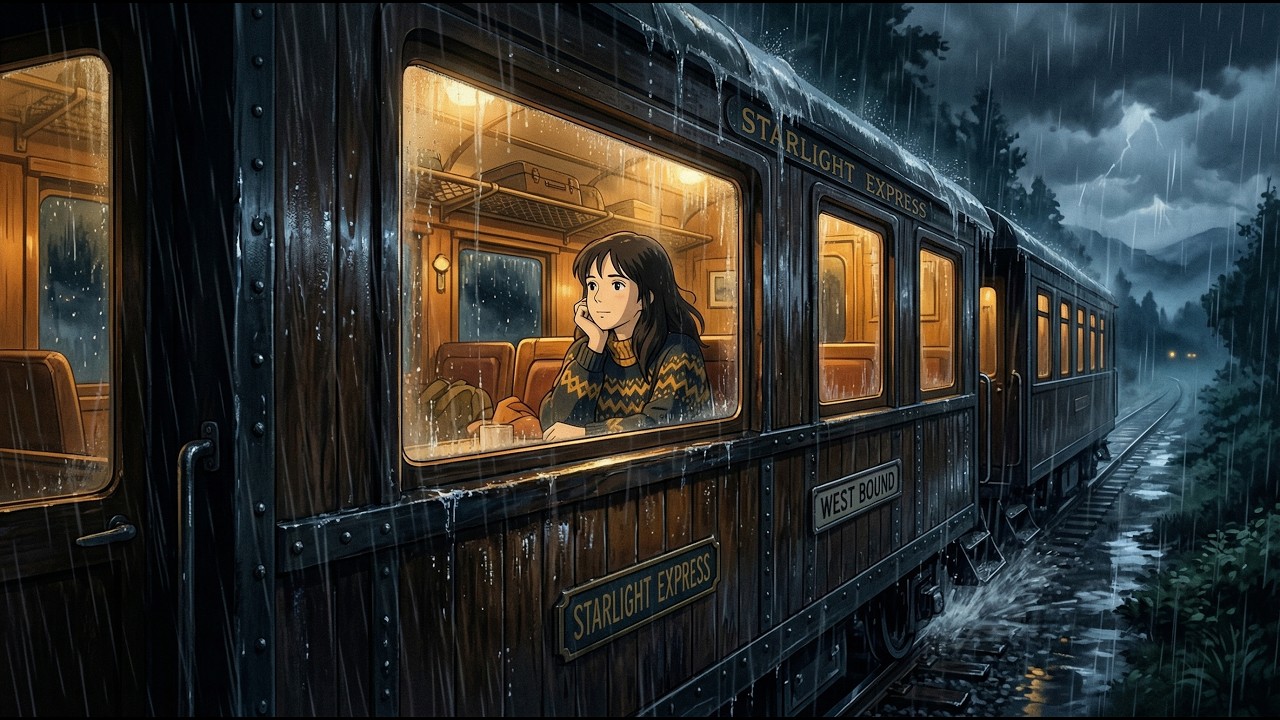 Rainy Train Ride ASMR 🚂 Cozy Ghibli Cooking for Deep Sleep