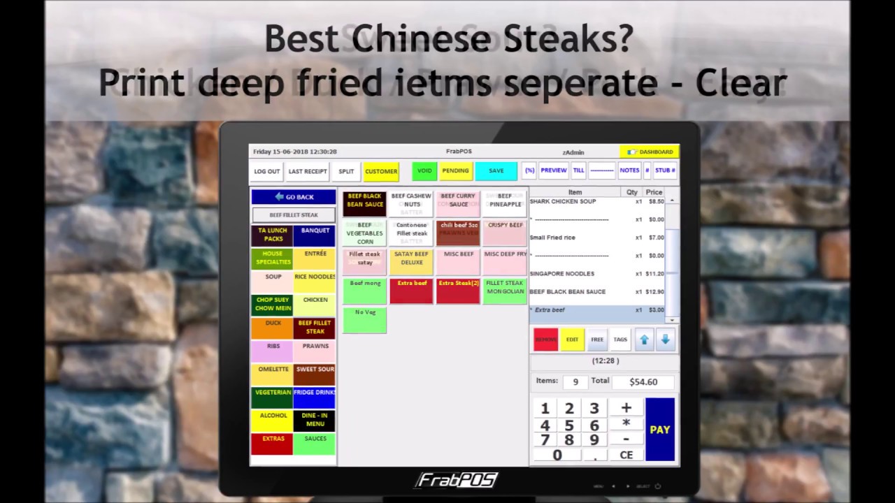 POS System for Chinese Takeaway and Restaurant