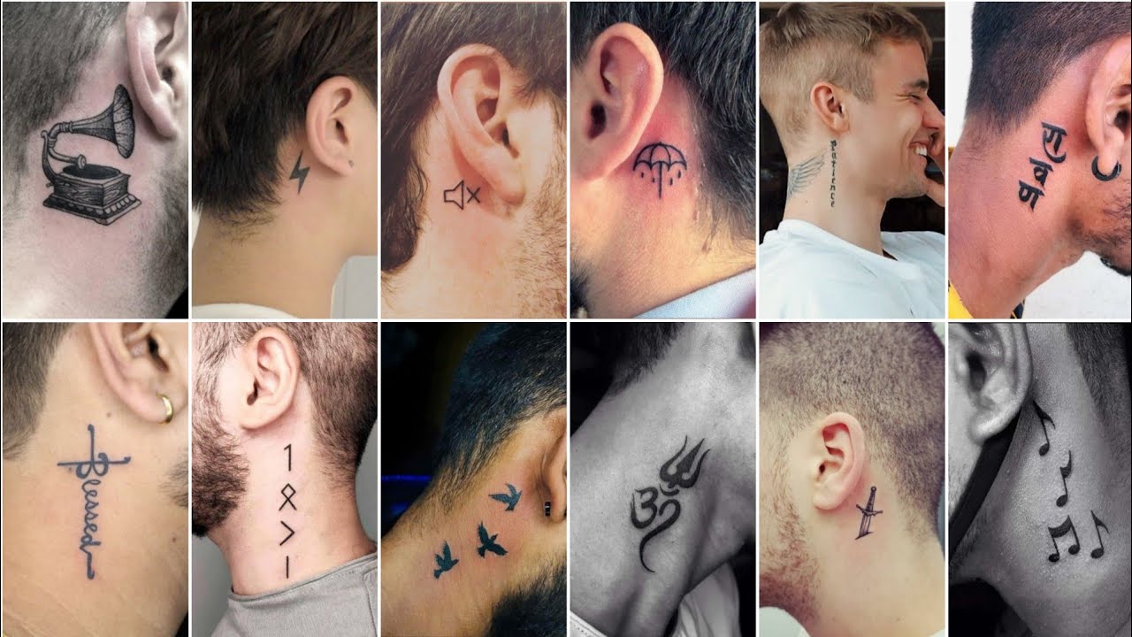 behind the ear tattoos | Side Neck tattoos for men | neck tattoo for boys 2021