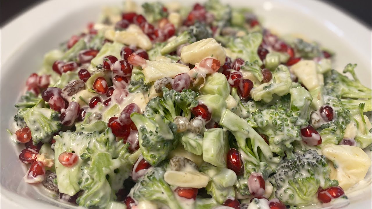 سالاد بروکلی و انار باطعمی شگفت انگیز 🥦| Broccoli and pomegranate salad