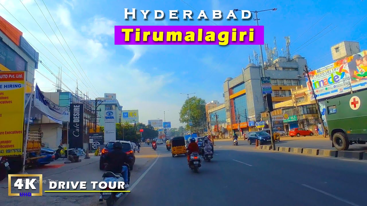 Tirumalagiri To Parade ground metro station Secunderabad | Hyderabad 4k Drive Tour