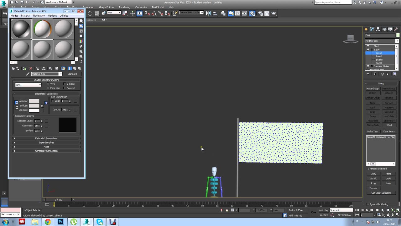 Flag Tutorial Cloth Simulation 3dsMax