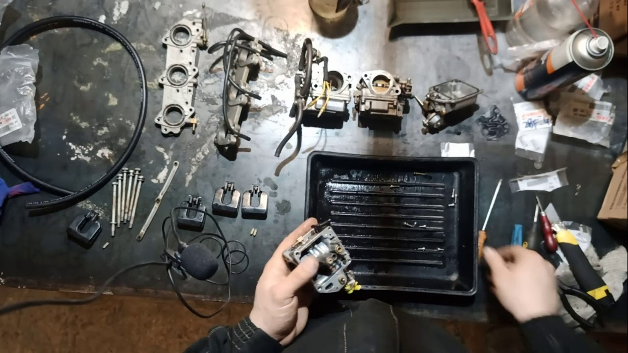 Yamaha F40 BET карбюраторы и клапан пускового обогатителя.