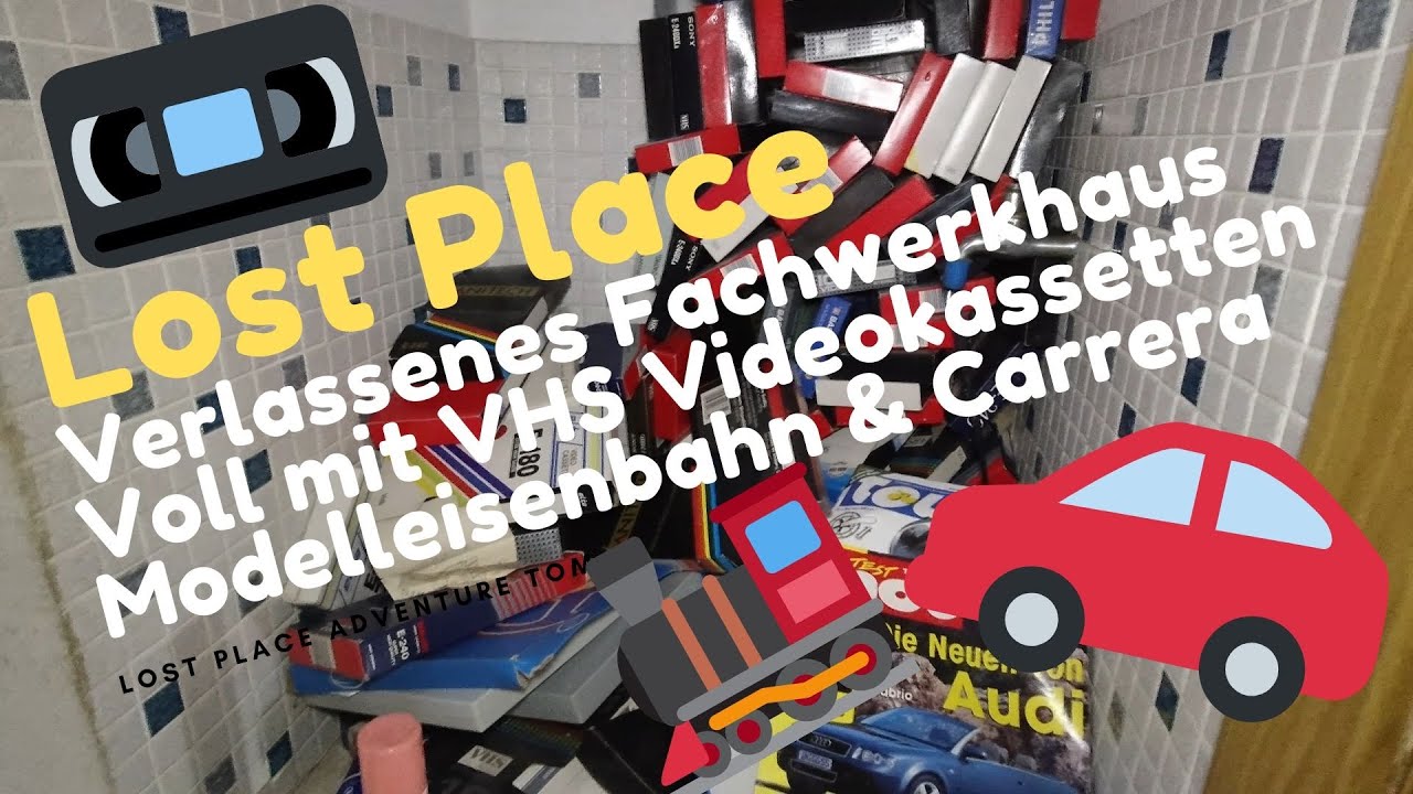 ➡️Verlassenes Fachwerkhaus 🏚 Voll mit VHS Kassetten 📼 Modeleisenbahn & Carrera😍⬅️Urbex - Lost Place