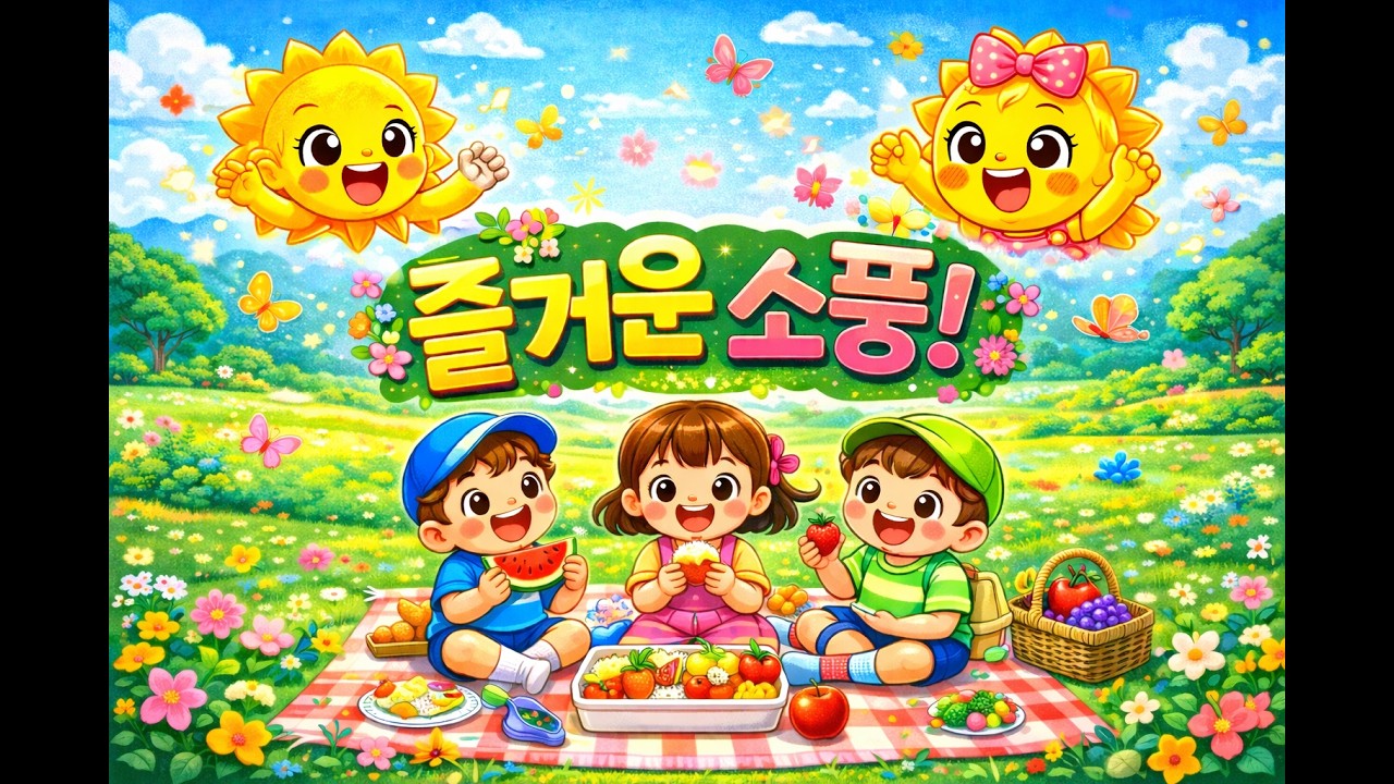 봄소풍 노래 🌸 | 유치원 어린이 동요 | 즐거운 소풍 가요