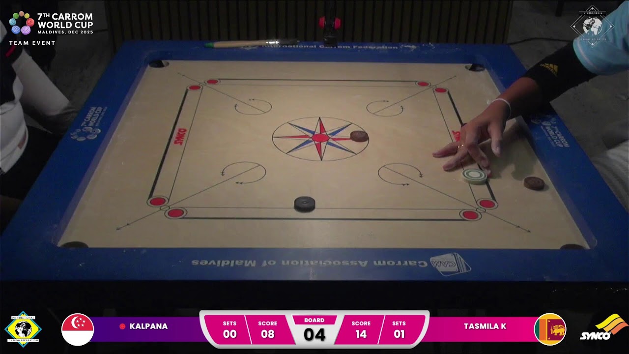 Team Event - Kalpana (SGP) vs Tasmila K (SLK) ||7th Carrom World Cup 2025