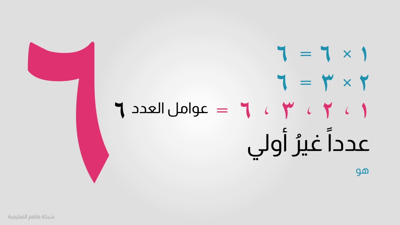 العوامل الأولية - رياضيات سادس - الفصل الأول